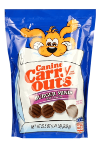 Canine Carry Outs Burger Minis Beef Flavor Dog Treats, 22.5oz Bag