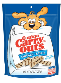 Canine Carry Outs Chicken Flavor Dog Treats, 4.5oz Bag