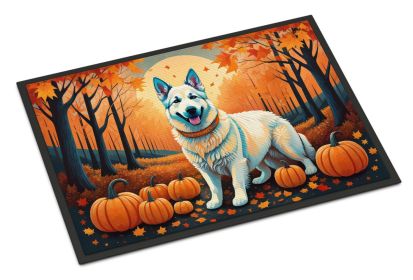 NEW White German Shepherd Fall Doormat Front Door Mat Indoor Outdoor Rugs for Entryway, Non Slip Washable Low Pile, 18H X 27W