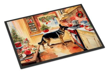 NEW German Shepherd Christmas Cookies Doormat Front Door Mat Indoor Outdoor Rugs for Entryway, Non Slip Washable Low Pile, 18H X 27W