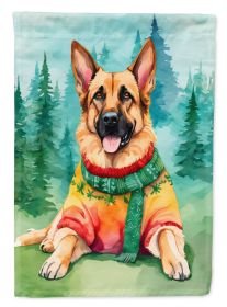 German Shepherd Christmas Garden Flag Mailbox Flag Decorative Yard Flag Banner Outside Patio Artwork Yard Flower Beds, Garden Size, Multicolor