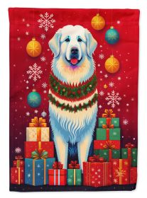 Great Pyrenees Holiday Christmas Garden Flag Mailbox Flag Decorative Yard Flag Banner Outside Patio Artwork Yard Flower Beds, Garden Size, Multicolor