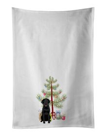 NEW Labrador Retriever Black #3 Christmas Kitchen Towel Set of 2 White Dish Towels Decorative Bathroom Hand towel for Hand, Face, Hair, Yoga, Tea