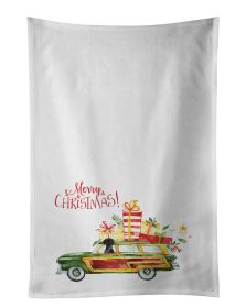 NEW Merry Christmas Black Labrador Retriever Kitchen Towel Set of 2 White Dish Towels Decorative Bathroom Hand towel for Hand, Face, Hair, Yoga, Tea