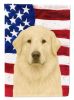 White Great Pyrenees American Flag Garden Flag Mailbox Decorative Yard Banner Outside Patio Artwork for Flower Beds, Garden Size, Multicolor