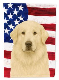 White Great Pyrenees American Flag Garden Flag Mailbox Decorative Yard Banner Outside Patio Artwork for Flower Beds, Garden Size, Multicolor