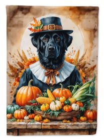 Black Labrador Retriever Thanksgiving Garden Flag Mailbox Decorative Yard Banner Outside Patio Artwork for Flower Beds, Garden Size, Multicolor