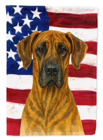 Brindle Great Dane American Flag Garden Flag Mailbox Decorative Yard Banner Outside Patio Artwork for Flower Beds, Garden Size, Multicolor