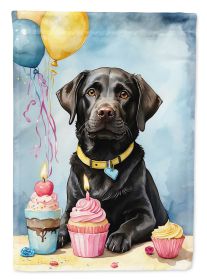 Black Labrador Retriever Happy Birthday Garden Flag Mailbox Flag Decorative Yard Flag Banner Outside Patio Artwork Yard Flower Beds, Garden Size