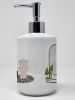 Brindle French Bulldog in Bathtub Ceramic Soap Dispenser Hand Soap Dispenser Pump Bottles for Bathroom Kitchen, Empty Refillable Liquid Soap Container