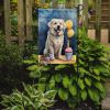 Great Pyrenees Happy Birthday Garden Flag Mailbox Flag Decorative Yard Flag Banner Outside Patio Artwork Yard Flower Beds, Garden Size, Multicolor