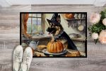 NEW German Shepherd Fall Kitchen Pumpkins Doormat Front Door Mat Indoor Outdoor Rugs for Entryway, Non Slip Washable Low Pile, 18H X 27W