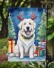 Great Pyrenees Christmas Reindeer Garden Flag Mailbox Flag Decorative Yard Flag Banner Outside Patio Artwork Yard Flower Beds, Garden Size, Multicolor