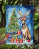 Great Dane Christmas Reindeer Garden Flag Mailbox Flag Decorative Yard Flag Banner Outside Patio Artwork Yard Flower Beds, Garden Size, Multicolor