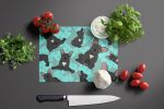 Black French Bulldog Glass Cutting Board Decorative Tempered Glass Kitchen Cutting and Serving Board Large Size Chopping Board