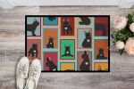 Lots of Black French Bulldog Doormat Front Door Mat Indoor Outdoor Rugs for Entryway, Non Slip Washable Low Pile, 24H X 36W