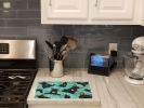 Black French Bulldog Glass Cutting Board Decorative Tempered Glass Kitchen Cutting and Serving Board Large Size Chopping Board