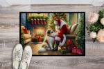 NEW Great Pyrenees and Santa Claus Doormat Front Door Mat Indoor Outdoor Rugs for Entryway, Non Slip Washable Low Pile, 18H X 27W