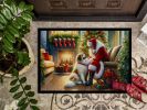 NEW Great Pyrenees and Santa Claus Doormat Front Door Mat Indoor Outdoor Rugs for Entryway, Non Slip Washable Low Pile, 18H X 27W