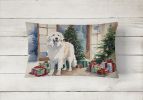 Cozy Christmas Throw Pillow Throw Pillow for Indoor Couch Bed Outdoor Patio Washable, Great Pyrenees 2672,12Hx16W
