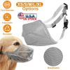 Pet Muzzle Mask Soft Mesh Muzzle Adjustable Dog Mouth Cover with Breathable Mesh Adjustable Neck Forehead Strap for Anti Biting Barking Chewing