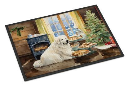 NEW Great Pyrenees Christmas Cookies Doormat Front Door Mat Indoor Outdoor Rugs for Entryway, Non Slip Washable Low Pile, 18H X 27W (Default: Default)