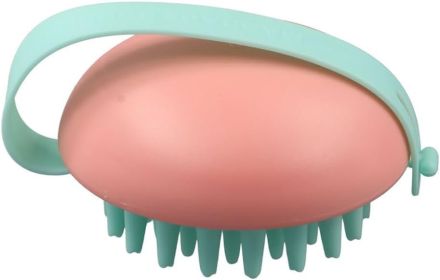 Hair Scalp Massager Shampoo Scrubber Brush,Wet & Dry Scalp Shower Massage Brush Silicone Scalp Brush for Adults,Children and Pets  1PCS (Color: Pink)