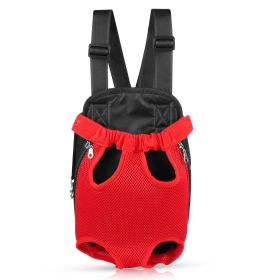 Dog Carrier Backpack Legs Out Front Pet Backpack Carrier Travel Bag Adjustable Shoulder Straps for Hiking Camping Shopping Biking (Option: PetCarryBagRedS)
